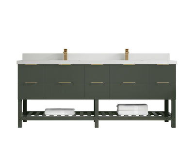Catalina 84 in W x 22 in D Free Standing Reeded Double Sink Bathroom Vanity - Willow Bath and Vanity