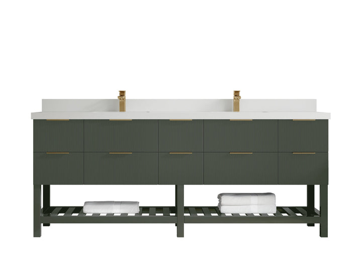 Catalina 84 in W x 22 in D Free Standing Reeded Double Sink Bathroom Vanity - photo 43