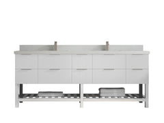 Catalina 84 in W x 22 in D Free Standing Reeded Double Sink Bathroom Vanity - photo 21