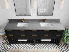 Catalina 84 in W x 22 in D Free Standing Reeded Double Sink Bathroom Vanity - photo 26