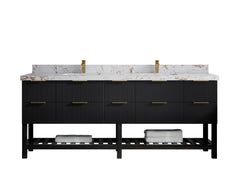 Catalina 84 in W x 22 in D Free Standing Reeded Double Sink Bathroom Vanity - photo 37