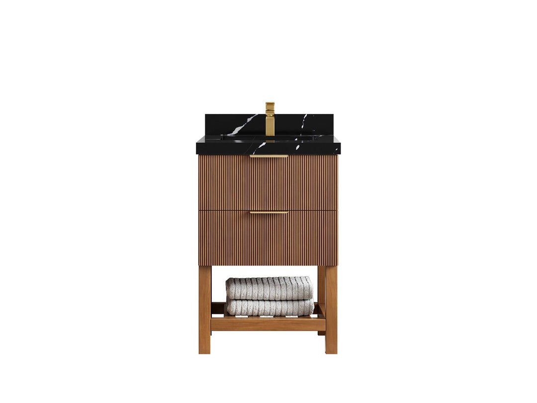 Catalina Teak 24 in. W x 22 in. D Single Sink Bathroom Vanity - Willow Bath and Vanity