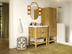 Catalina Teak 30 in W x 22 in D Free Standing Reeded Single Sink Bathroom Vanity - photo 2