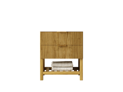 Catalina Teak 30 in W x 22 in D Free Standing Reeded Single Sink Bathroom Vanity - Willow Bath and Vanity