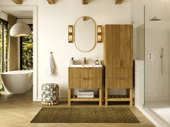 Catalina Teak 30 in W x 22 in D Free Standing Reeded Single Sink Bathroom Vanity - photo 5