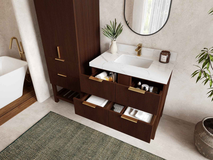 Catalina Teak 36 in. W x 22 in. D Center Sink Bathroom Vanity - photo 3