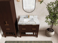Catalina Teak 36 in. W x 22 in. D Center Sink Bathroom Vanity - photo 31