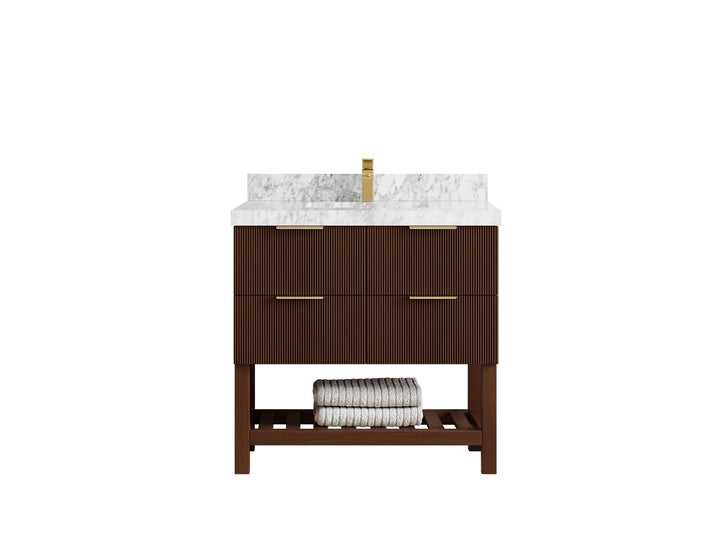Catalina Teak 36 in. W x 22 in. D Center Sink Bathroom Vanity - photo 28