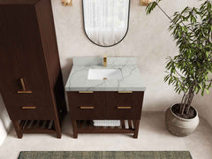 Catalina Teak 36 in. W x 22 in. D Center Sink Bathroom Vanity - photo 35