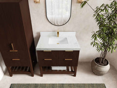 Catalina Teak 36 in. W x 22 in. D Center Sink Bathroom Vanity - photo 17