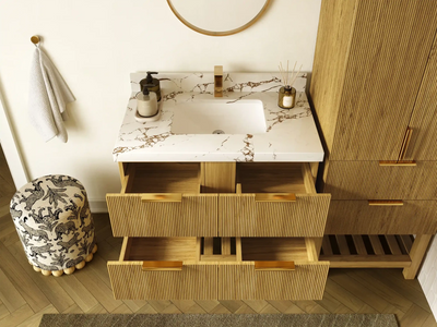 Catalina Teak 36 in. W x 22 in. D Center Sink Bathroom Vanity - Willow Bath and Vanity