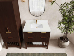 Catalina Teak 36 in. W x 22 in. D Center Sink Bathroom Vanity - photo 25