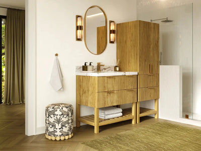 Catalina Teak 36 in. W x 22 in. D Center Sink Bathroom Vanity - Willow Bath and Vanity