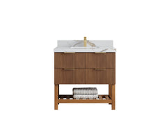 Catalina Teak 36 in. W x 22 in. D Center Sink Bathroom Vanity - photo 14