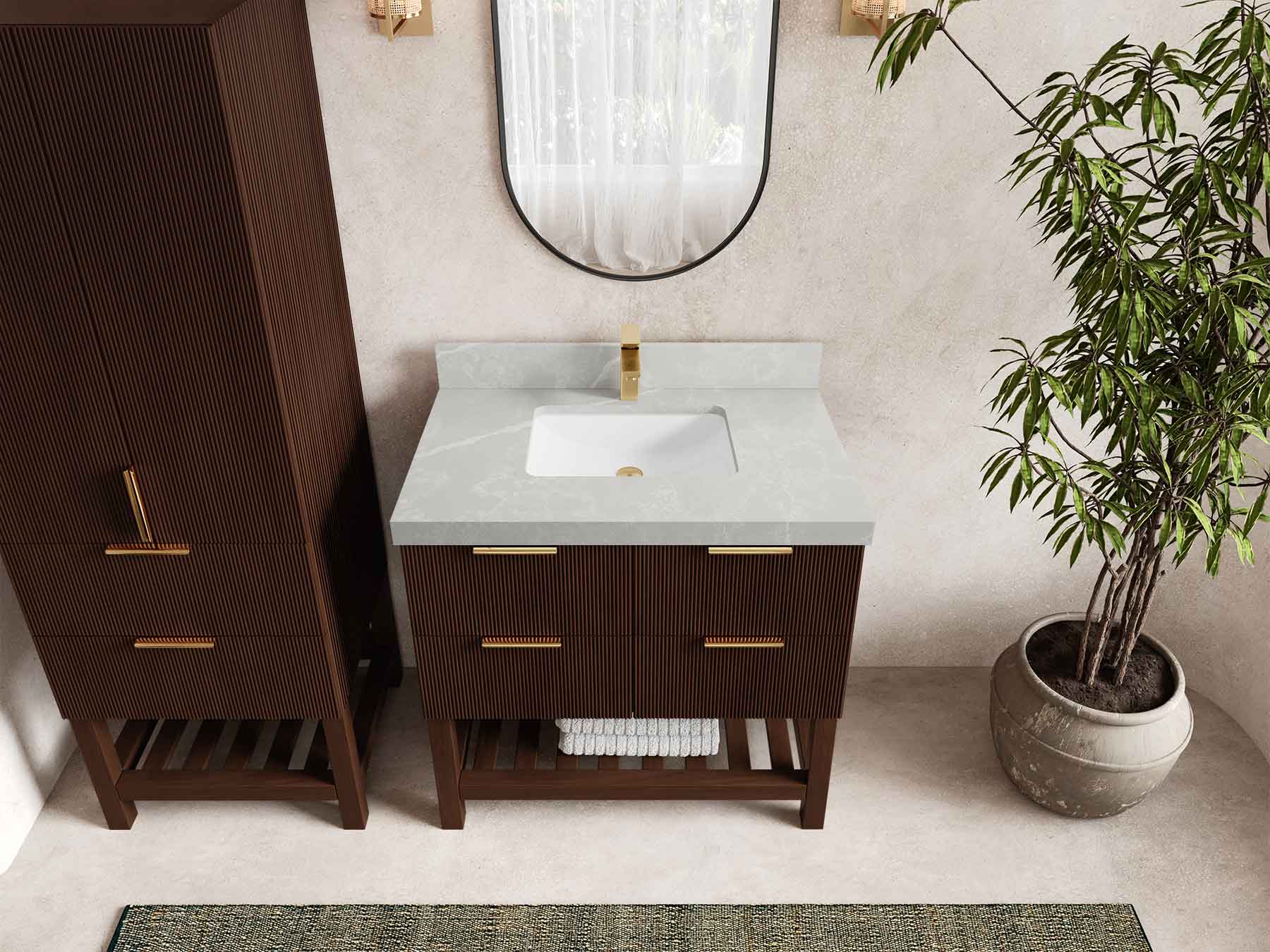 Catalina Teak 36 in. W x 22 in. D Center Sink Bathroom Vanity - Willow Bath and Vanity