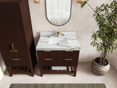 Catalina Teak 36 in. W x 22 in. D Center Sink Bathroom Vanity - photo 9