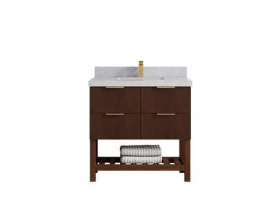 Catalina Teak 36 in. W x 22 in. D Center Sink Bathroom Vanity - Willow Bath and Vanity