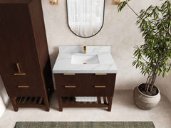 Catalina Teak 36 in. W x 22 in. D Center Sink Bathroom Vanity - photo 15