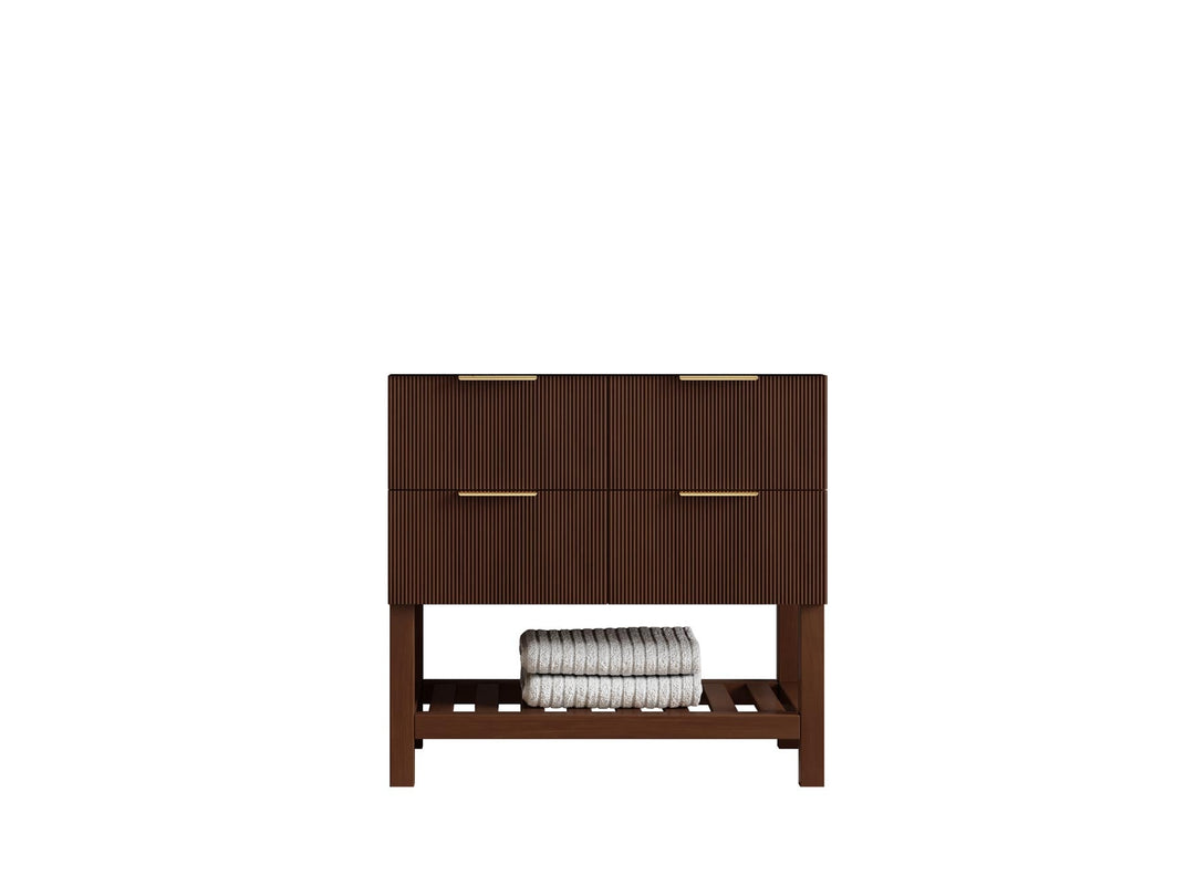 Catalina Teak 36 in. W x 22 in. D Center Sink Bathroom Vanity - Willow Bath and Vanity