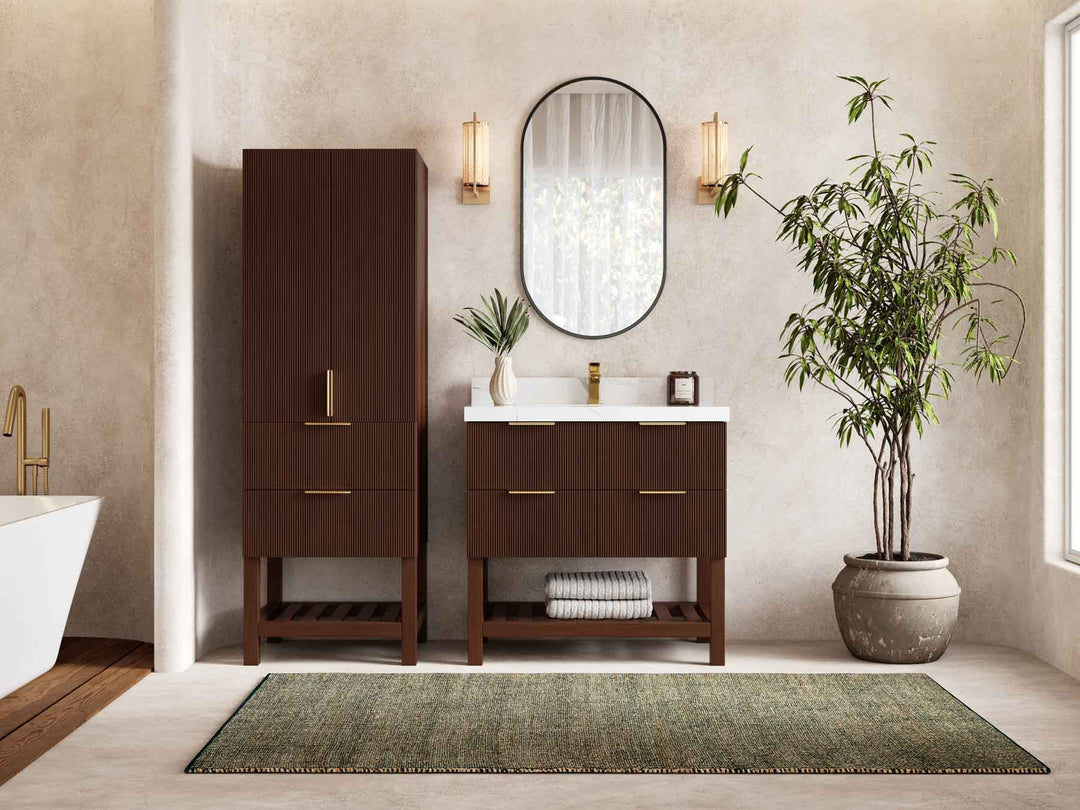 Catalina Teak 36 in. W x 22 in. D Center Sink Bathroom Vanity - Willow Bath and Vanity
