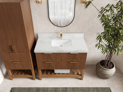 Catalina Teak 42 in W x 22 in D Free Standing Reeded Single Sink Bathroom Vanity - photo 17