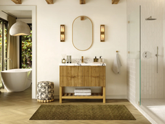 Catalina Teak 42 in W x 22 in D Free Standing Reeded Single Sink Bathroom Vanity - photo 5