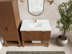 Catalina Teak 42 in W x 22 in D Free Standing Reeded Single Sink Bathroom Vanity - photo 23