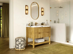 Catalina Teak 42 in W x 22 in D Free Standing Reeded Single Sink Bathroom Vanity - photo 2