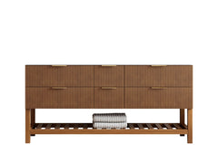 Catalina Teak 72 in W x 22 in D Free Standing Reeded Double Sink Bathroom Vanity - photo 6