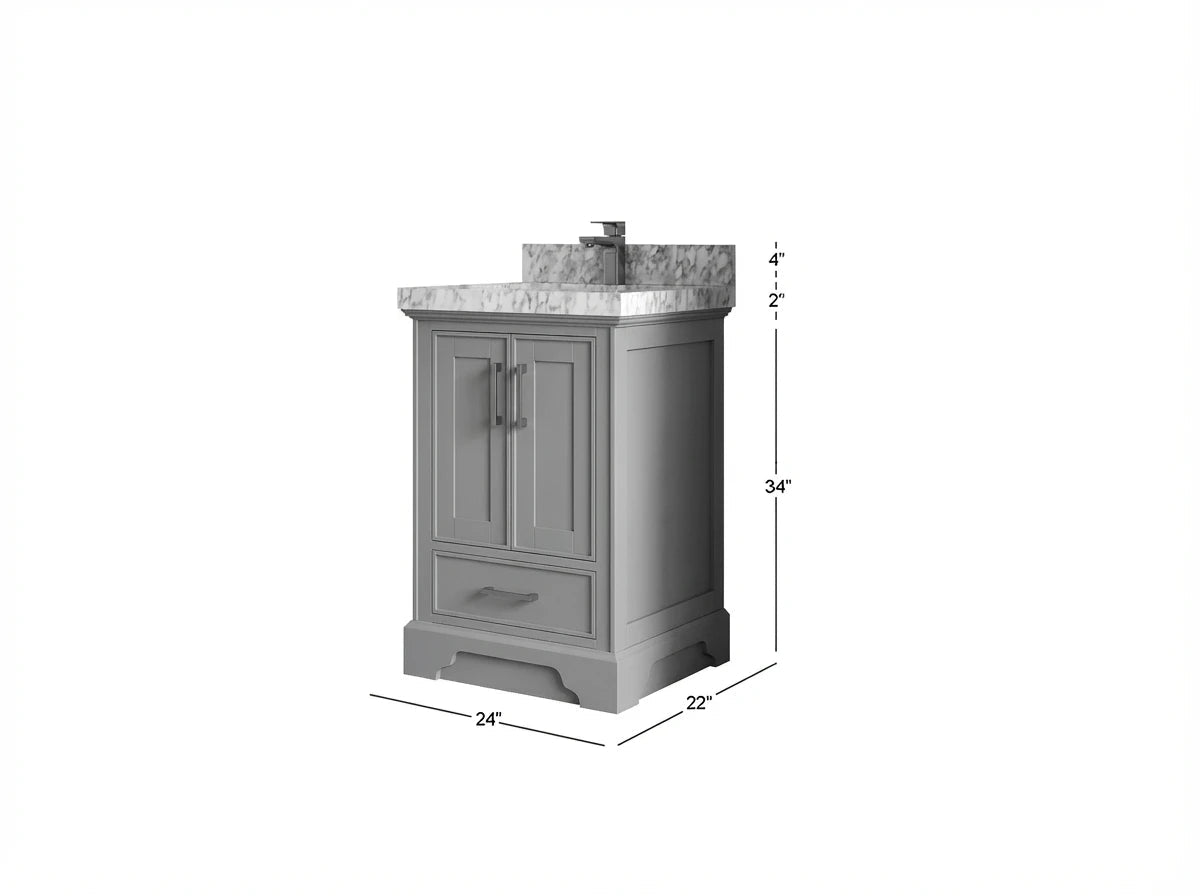 Charlotte 24-inch bathroom vanity dimensions diagram