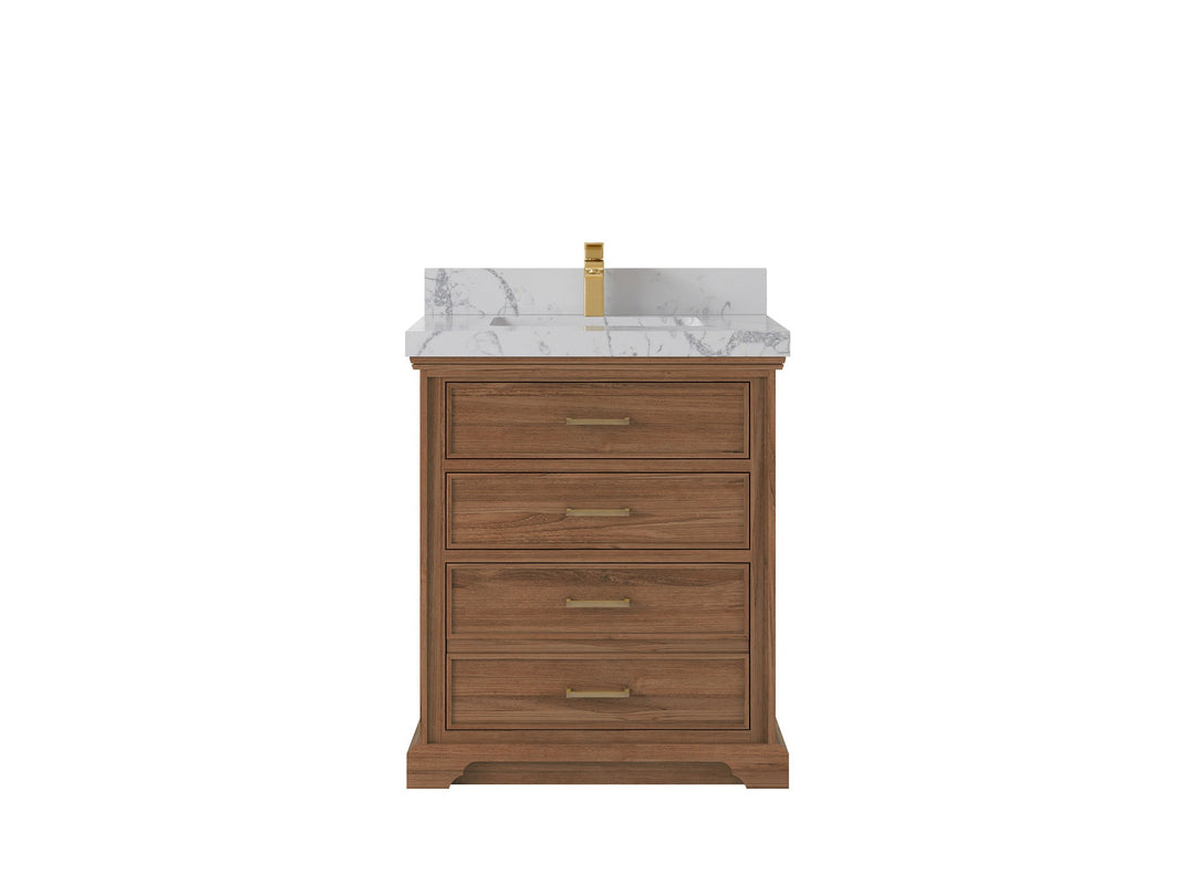 Charlotte 30 in. W x 22 in. D Single Sink Bathroom Teak Wood Vanity - Willow Bath and Vanity