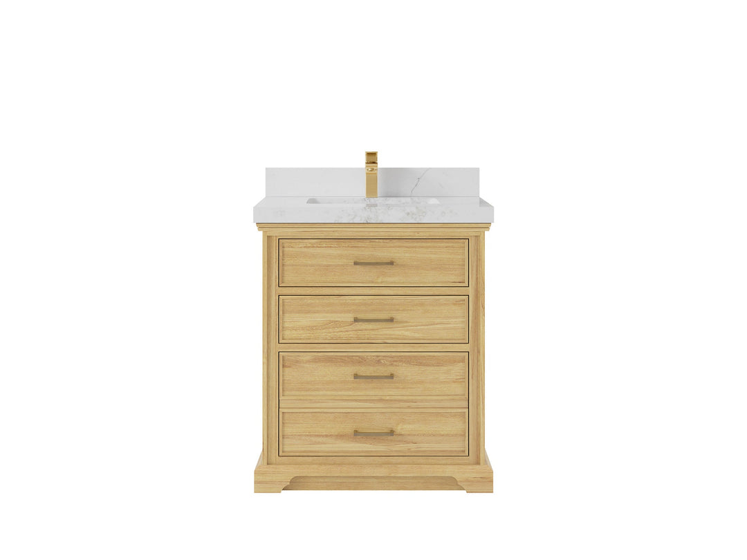 Charlotte 30 in. W x 22 in. D Single Sink Bathroom Teak Wood Vanity - Willow Bath and Vanity