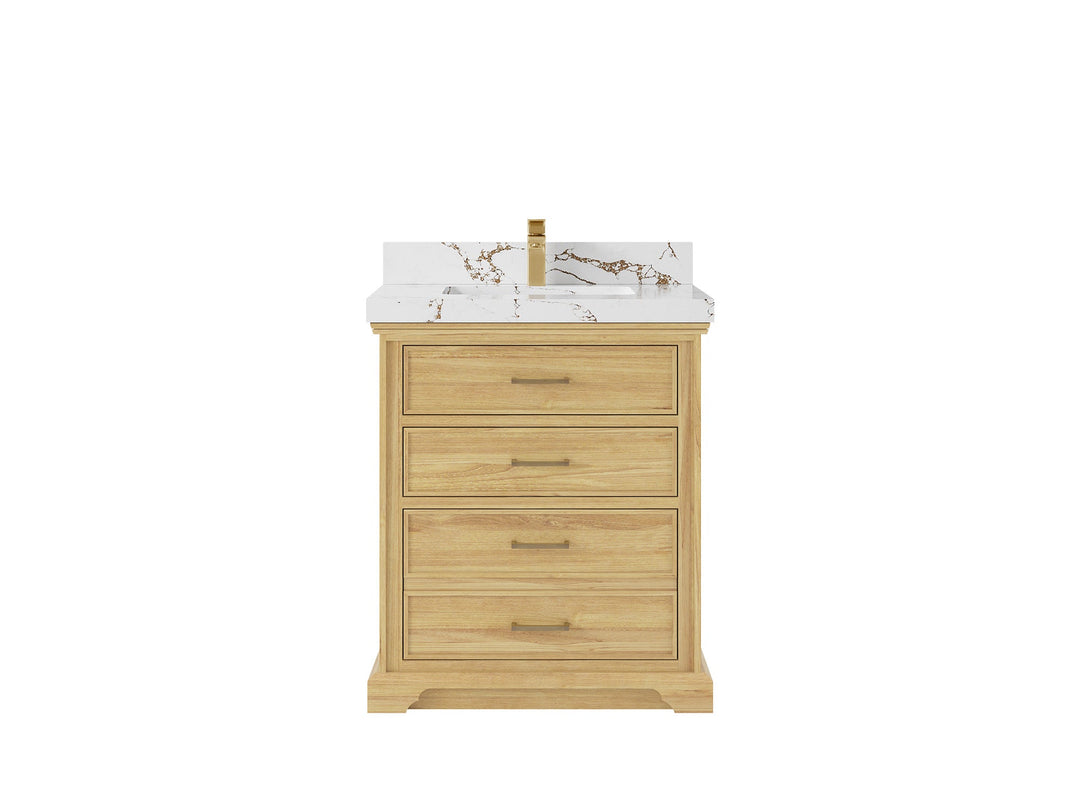 Charlotte 30 in. W x 22 in. D Single Sink Bathroom Teak Wood Vanity - Willow Bath and Vanity