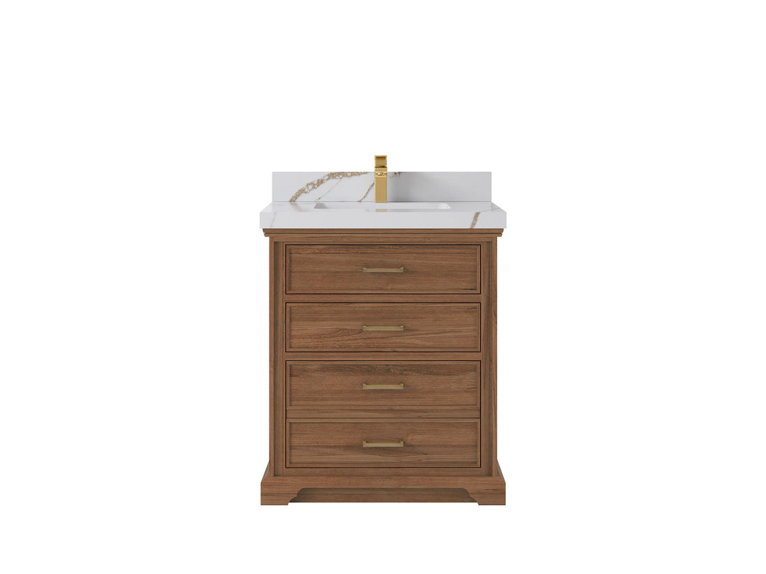 Charlotte 30 in. W x 22 in. D Single Sink Bathroom Teak Wood Vanity - Willow Bath and Vanity