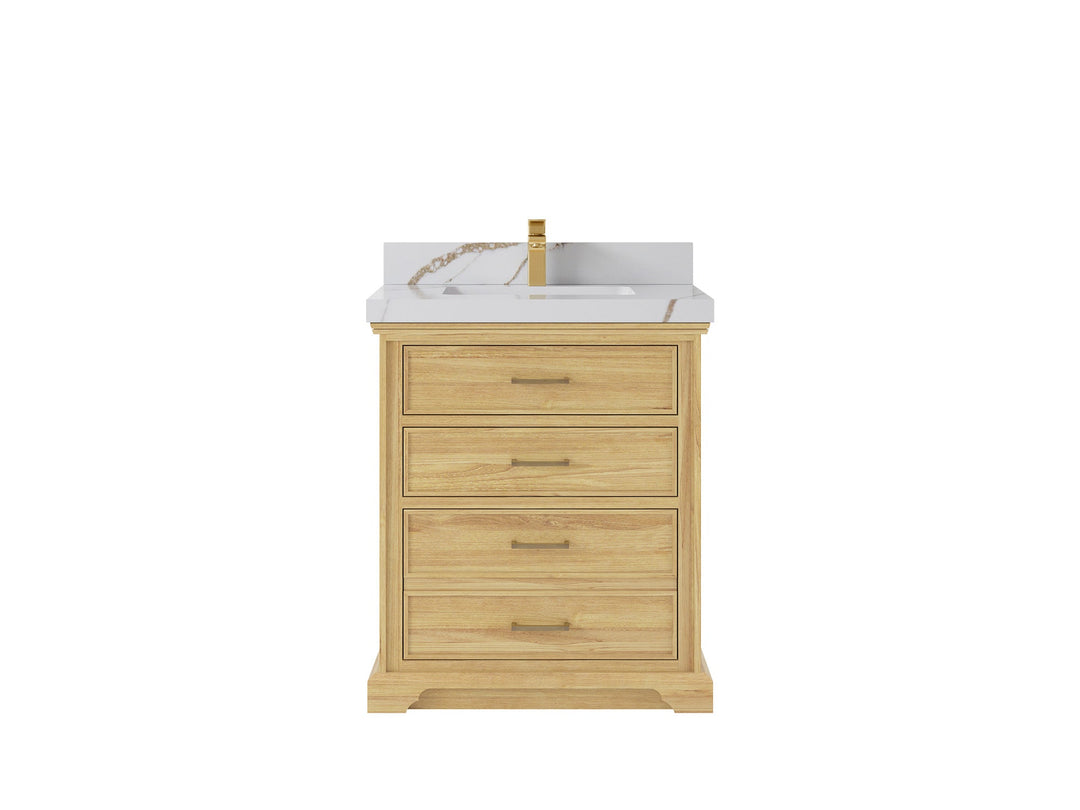 Charlotte 30 in. W x 22 in. D Single Sink Bathroom Teak Wood Vanity - Willow Bath and Vanity