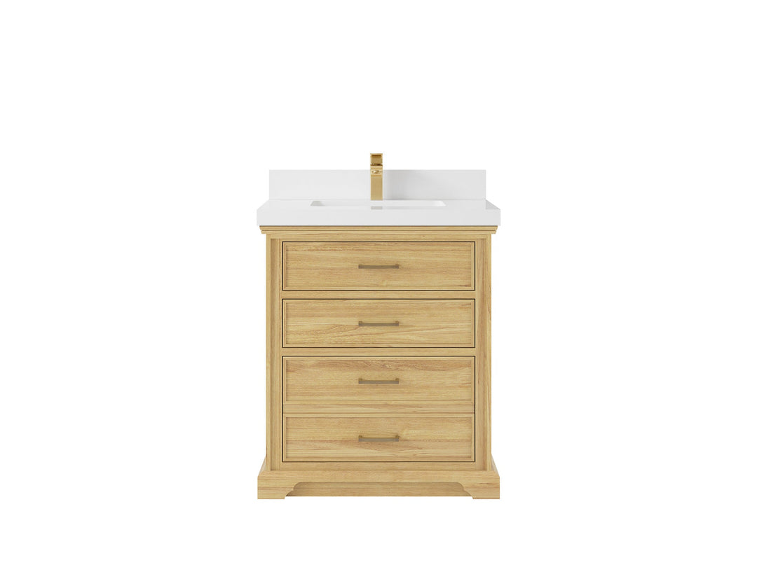Charlotte 30 in. W x 22 in. D Single Sink Bathroom Teak Wood Vanity - Willow Bath and Vanity