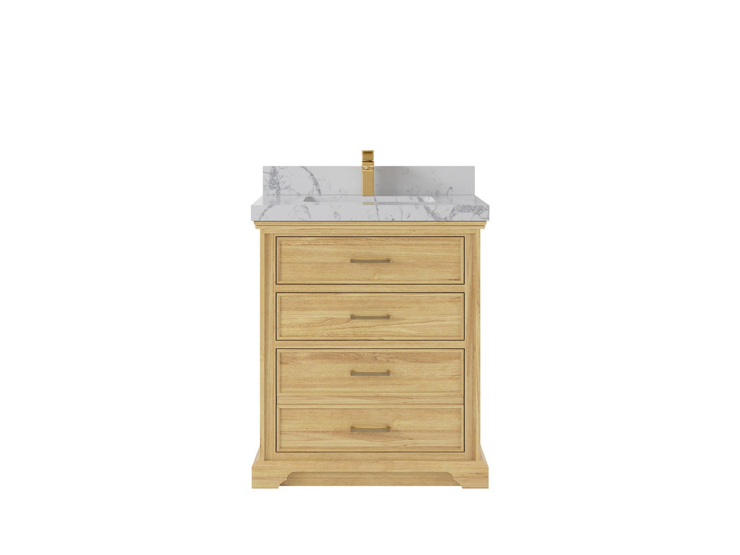 Charlotte 30 in. W x 22 in. D Single Sink Bathroom Teak Wood Vanity - Willow Bath and Vanity