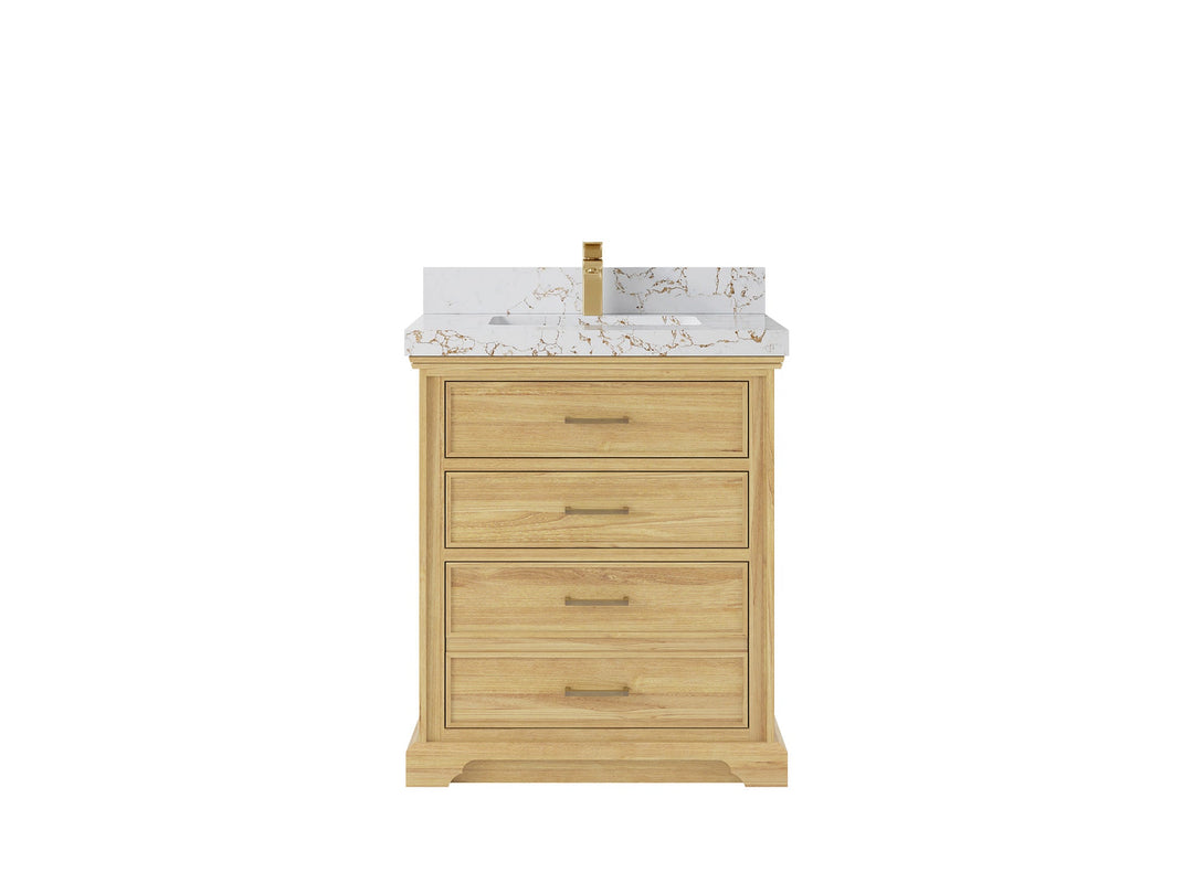Charlotte 30 in. W x 22 in. D Single Sink Bathroom Teak Wood Vanity - Willow Bath and Vanity