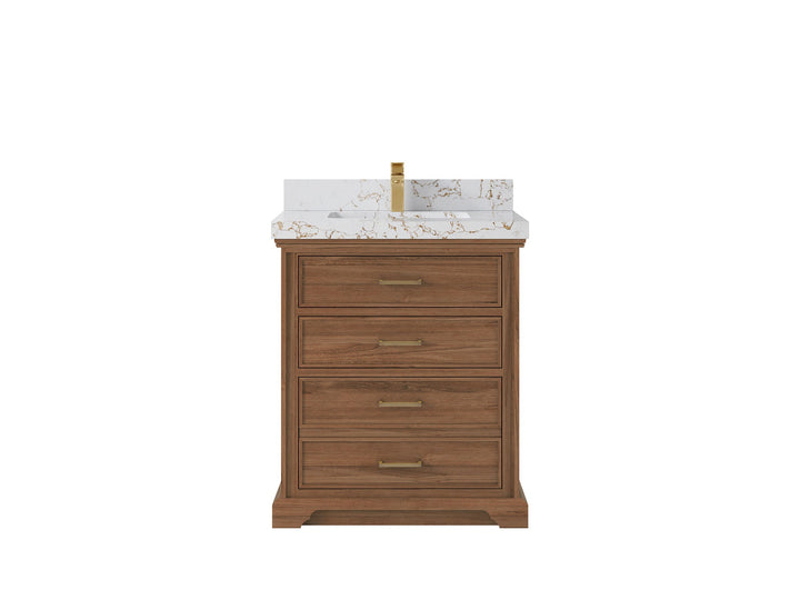 Charlotte 30 in. W x 22 in. D Single Sink Bathroom Teak Wood Vanity - photo 21
