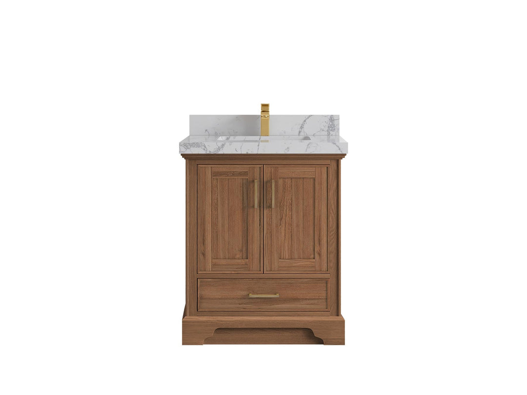 Charlotte 30 in. W x 22 in. D Single Sink Bathroom Teak Wood Vanity - Willow Bath and Vanity
