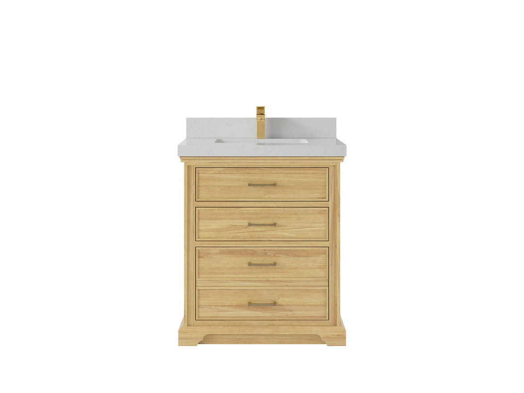 Charlotte 30 in. W x 22 in. D Single Sink Bathroom Teak Wood Vanity - Willow Bath and Vanity