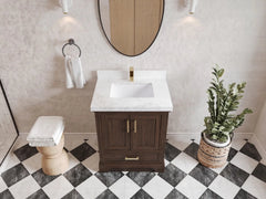 Charlotte 30 in. W x 22 in. D Single Sink Bathroom Teak Wood Vanity - photo 4