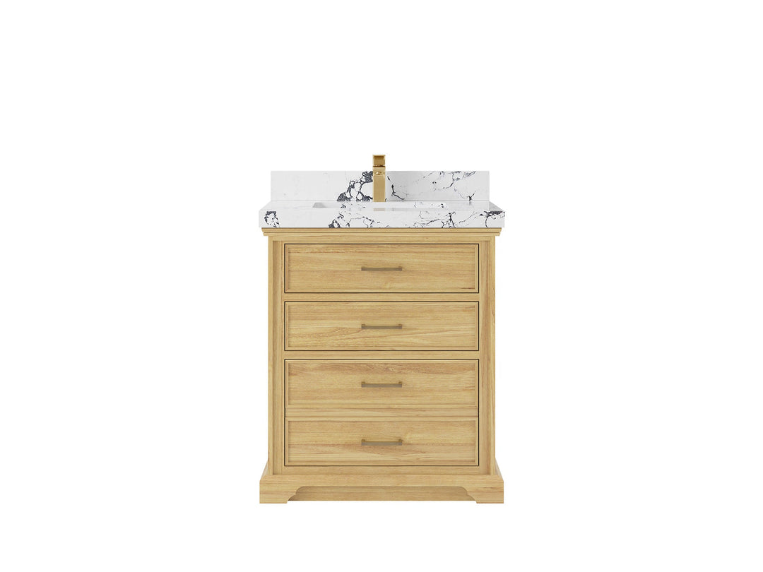 Charlotte 30 in. W x 22 in. D Single Sink Bathroom Teak Wood Vanity - Willow Bath and Vanity