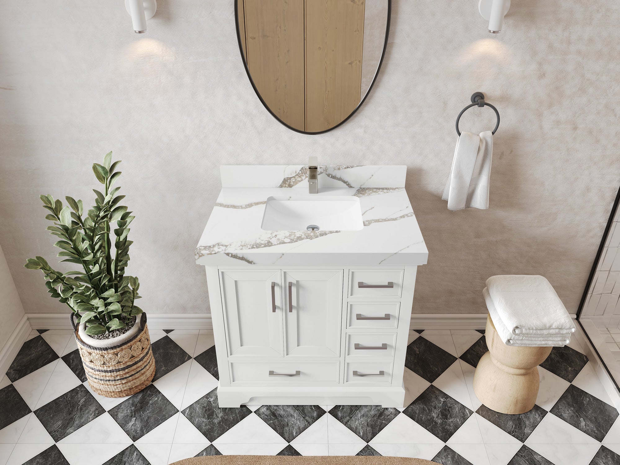 Charlotte 36 in. W x 22 in. D Center Sink Bathroom Vanity - Willow Bath and Vanity