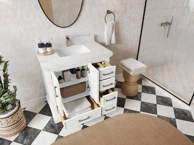 Charlotte 36 in. W x 22 in. D Center Sink Bathroom Vanity - Willow Bath and Vanity