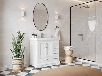 Charlotte 36 in. W x 22 in. D Center Sink Bathroom Vanity - Willow Bath and Vanity