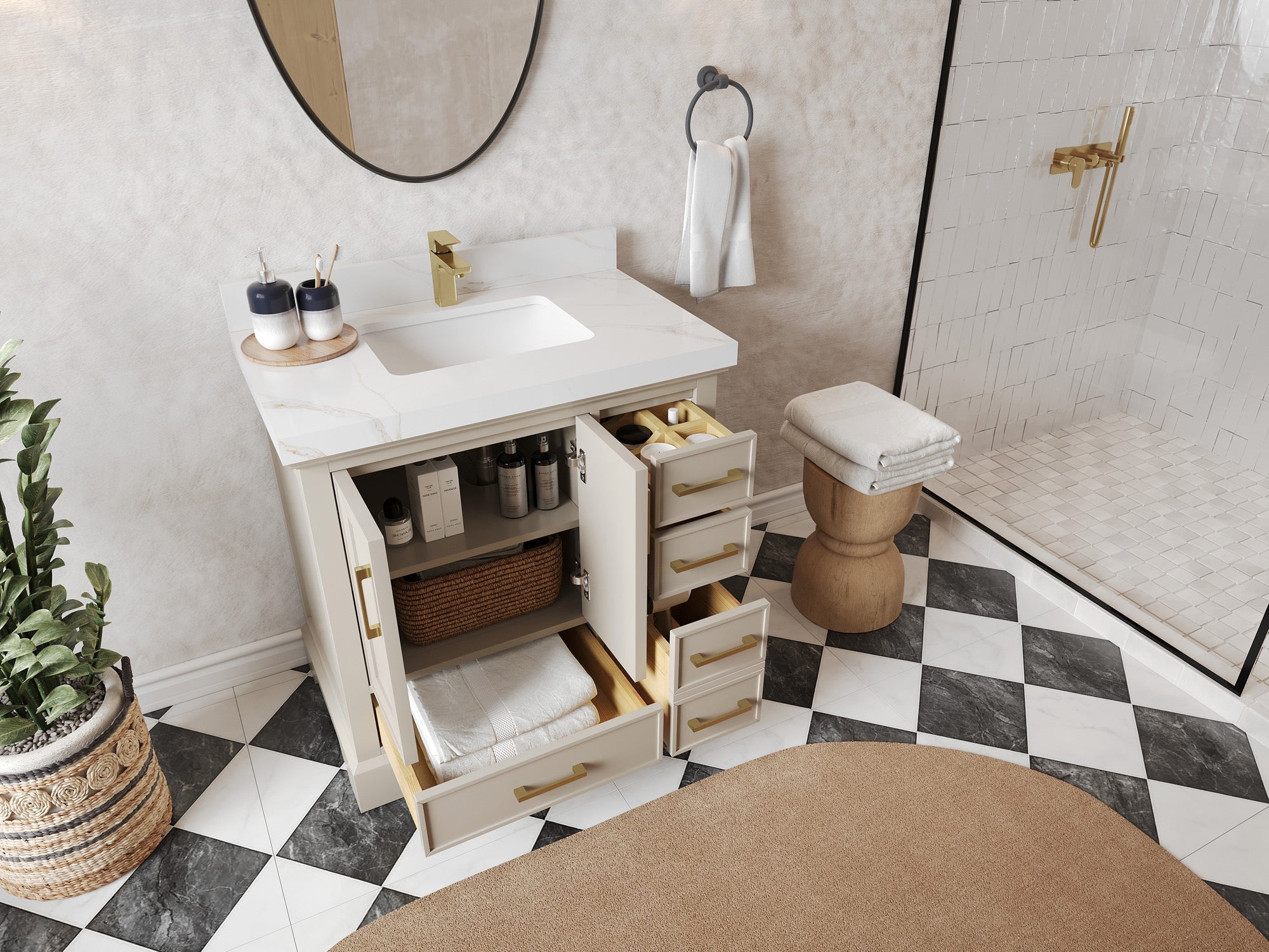 Charlotte 36 in. W x 22 in. D Center Sink Bathroom Vanity - Willow Bath and Vanity