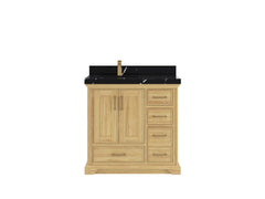 Charlotte 36 in. W x 22 in. D Left Offset Sink Bathroom Teak Wood Vanity - photo 10