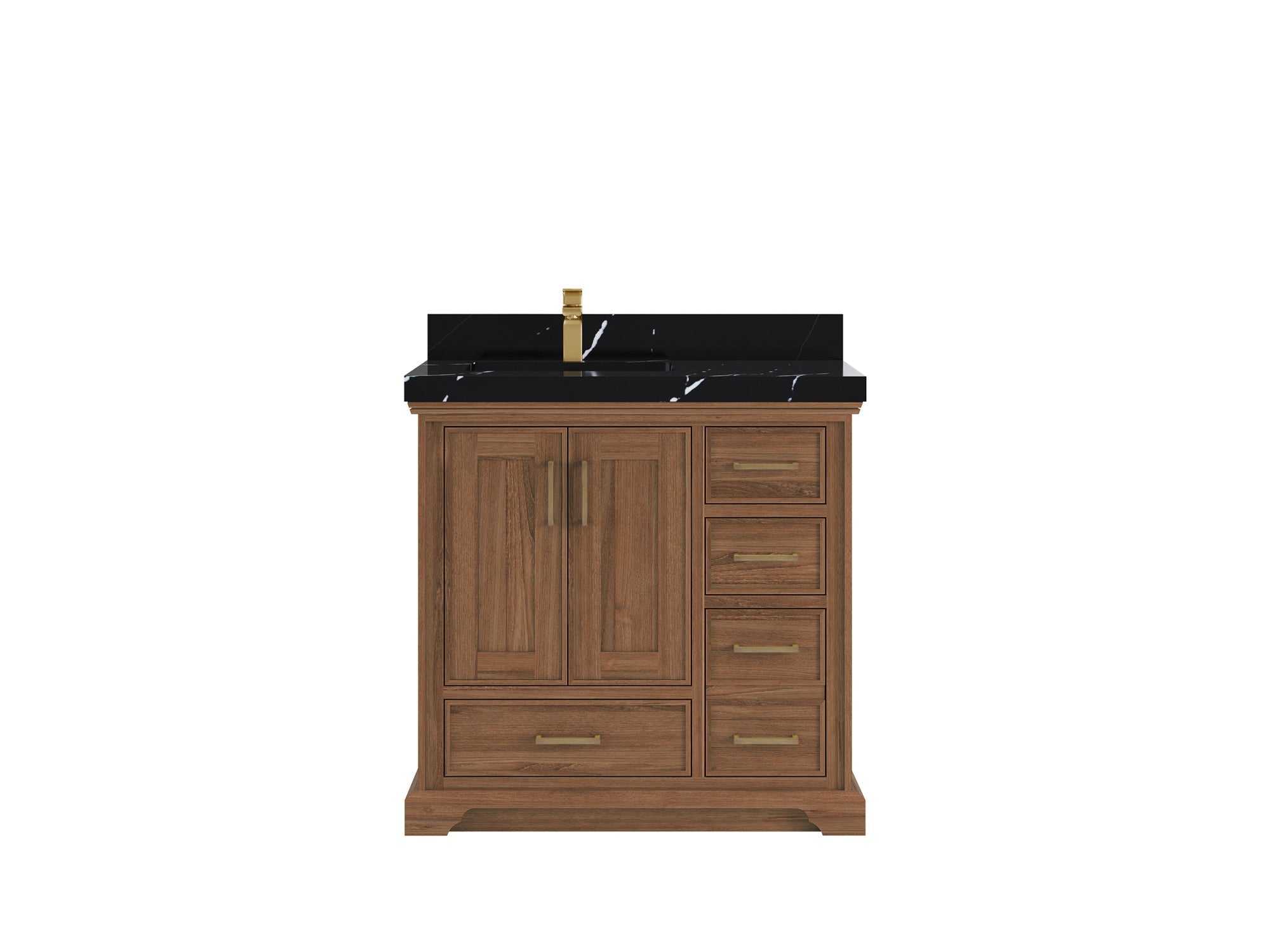 Charlotte 36 in. W x 22 in. D Left Offset Sink Bathroom Teak Wood Vanity - Willow Bath and Vanity