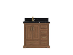 Charlotte 36 in. W x 22 in. D Left Offset Sink Bathroom Teak Wood Vanity - photo 10